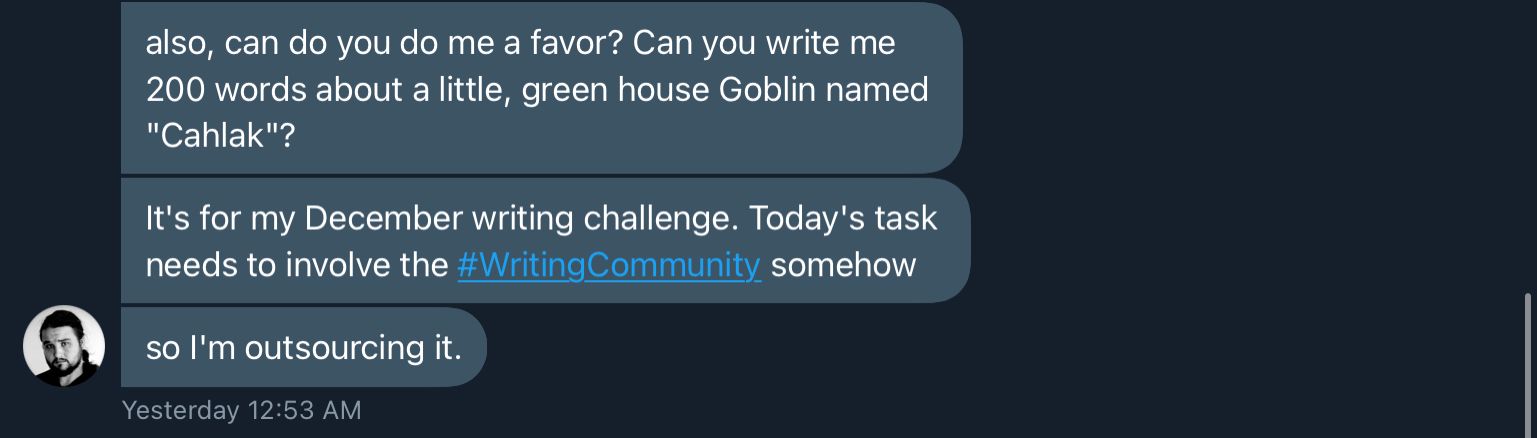 Trey’s writing challenge